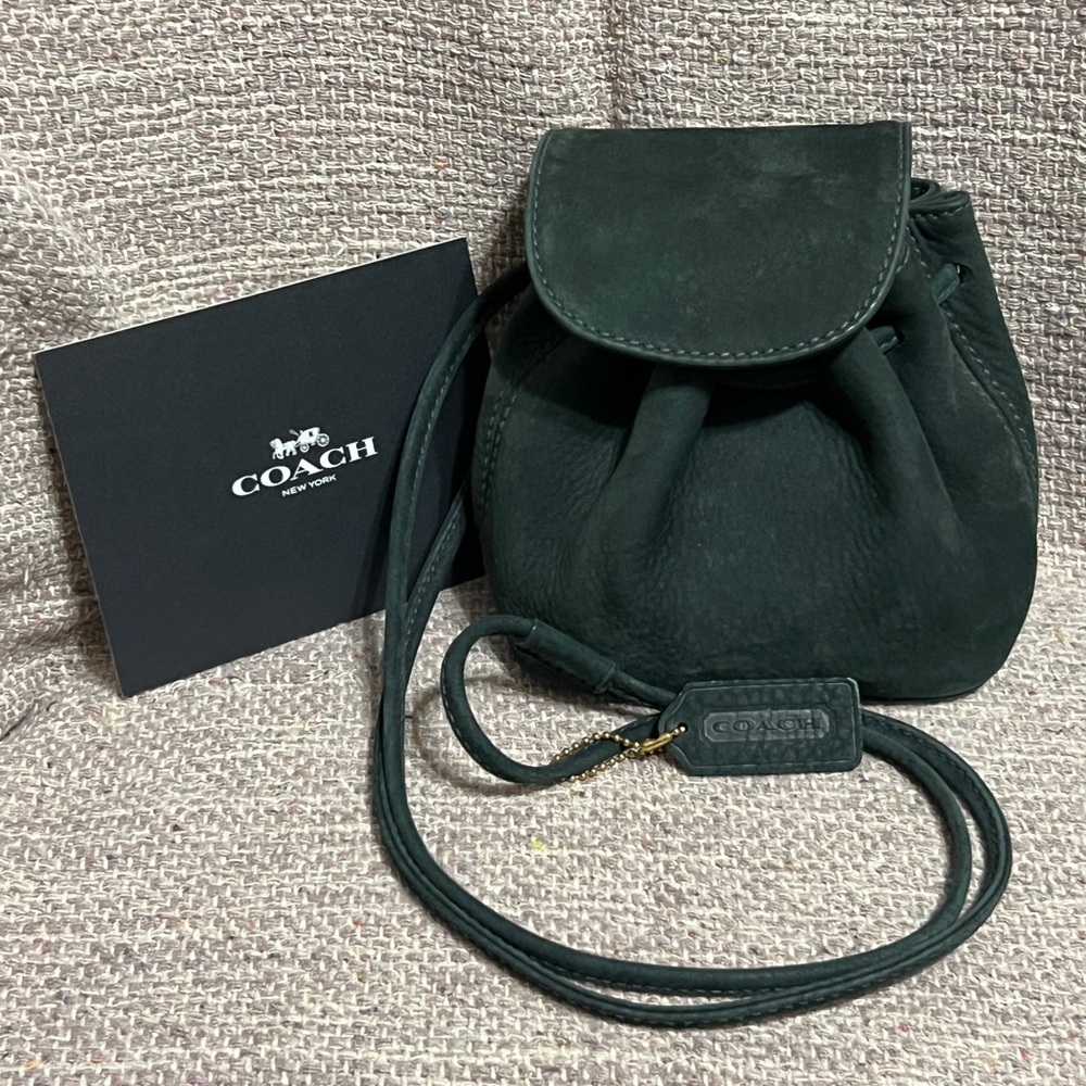 Vintage Coach Sonoma Small Pouch Nubuck Crossbody Green #4940